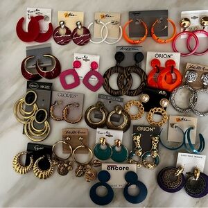 Hoop Pierced Earrings 21 Pieces